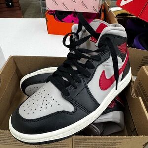 AIR Jordan Women's Sneakers - Black, Gray, Red Accents